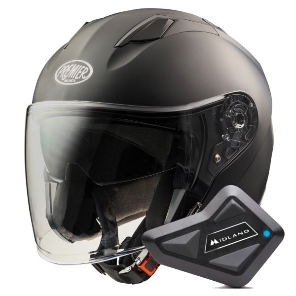 Casque Jet Premier Dokker U9BM + Kit Bluetooth BT Mini