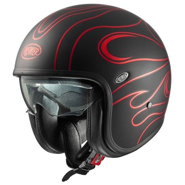 Casque Jet Premier Vintage FR Red Chromed BM Casque Jet Premier Vintage FR Red Chromed BM