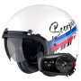 Casque Jet Scorpion Belfast Evo Adonis White Red Blue + Kit Bluetooth 5S Solo