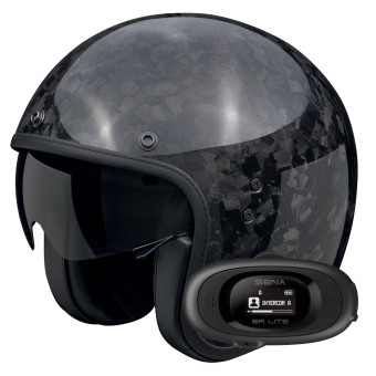 Casque Jet Scorpion Belfast Evo Carbon Onyx Black + Kit bluetooth 5R Lite