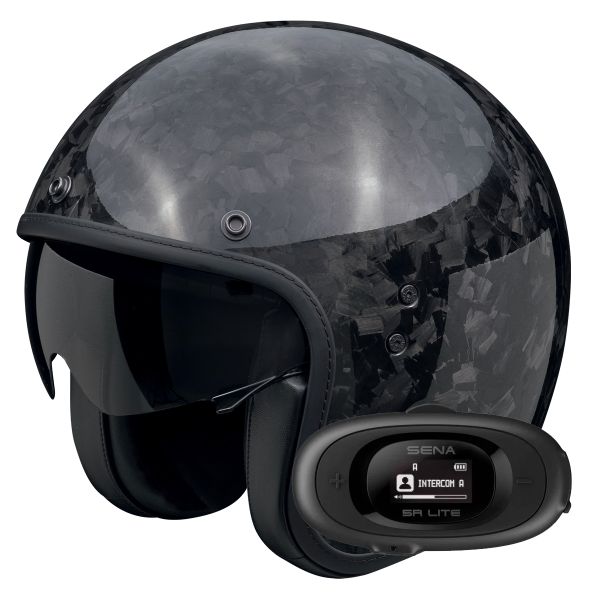 Casque Jet Scorpion Belfast Evo Carbon Onyx Black + Kit bluetooth 5R Lite Casque Jet Scorpion Belfast Evo Carbon Onyx Black + Kit bluetooth 5R Lite