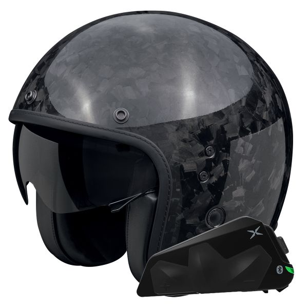 Casque Jet Scorpion Belfast Evo Carbon Onyx Black + Kit bluetooth Exo-Com Link-1C Casque Jet Scorpion Belfast Evo Carbon Onyx Black + Kit bluetooth Exo-Com Link-1C