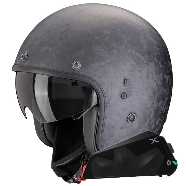 Casque Jet Scorpion Belfast Evo Carbon Onyx Matt Black + Kit bluetooth Exo-Com Link-1C Casque Jet Scorpion Belfast Evo Carbon Onyx Matt Black + Kit bluetooth Exo-Com Link-1C