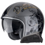 Casque Jet Scorpion Belfast Evo Drive Fast Silver Black Gold + Kit bluetooth Exo-Com Link-1