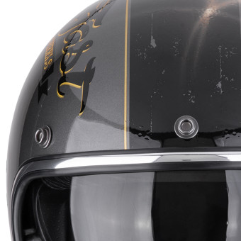 Scorpion Belfast Evo Drive Fast Silver Black Gold + Kit bluetooth Exo-Com Link-1C