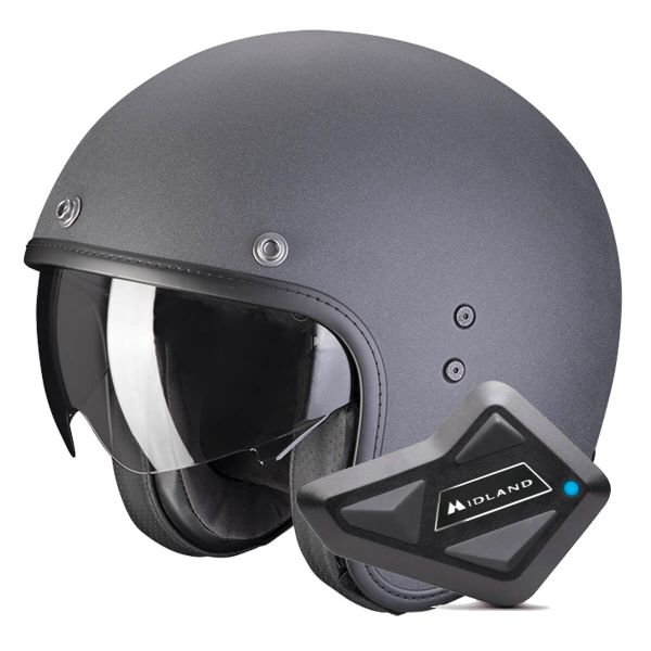 Casque Jet Scorpion Belfast Evo Graphite Grey + Kit Bluetooth BT Mini