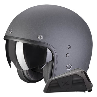 Casque Jet Scorpion Belfast Evo Graphite Grey + Kit bluetooth Exo-Com Link-1