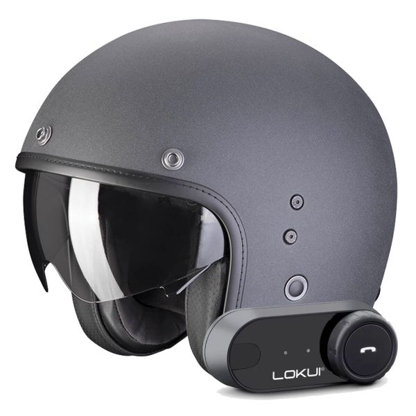 Casque Jet Scorpion Belfast Evo Graphite Grey + Kit Bluetooth Lokui K30