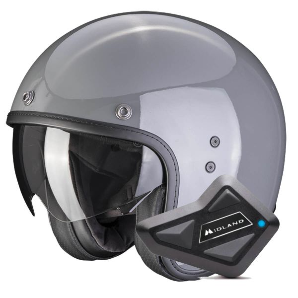 Casque Jet Scorpion Belfast Evo Grey Cement + Kit Bluetooth BT Mini