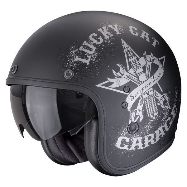 Casque Jet Scorpion Belfast Evo Hangar Matt Black Silver Casque Jet Scorpion Belfast Evo Hangar Matt Black Silver