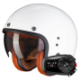 Casque Jet Scorpion Belfast Evo Luxe White + Kit Bluetooth 5S Solo