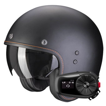 Casque Jet Scorpion Belfast Evo Matt Black + Kit Bluetooth 5S Solo