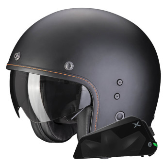 Casque Jet Scorpion Belfast Evo Matt Black + Kit bluetooth Exo-Com Link-1C
