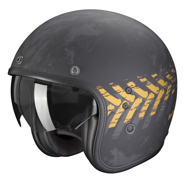 Casque Jet Scorpion Belfast Evo Nevada Matt Black Gold