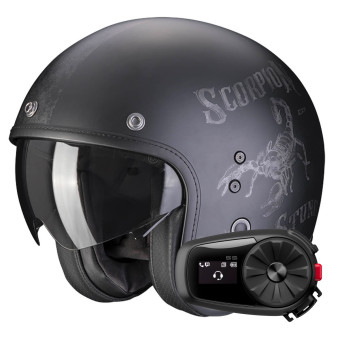 Casque Jet bol Steve Ubike cuir noir mat biker moto custom airborn club