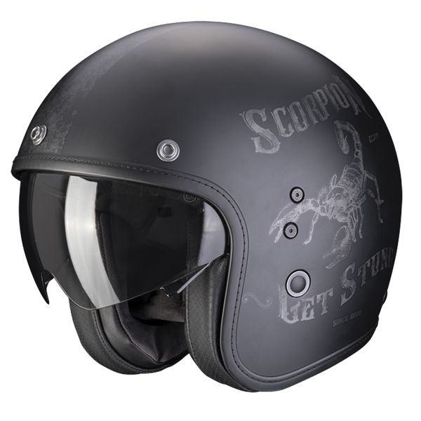 Casque Jet Scorpion Belfast Evo Pique Matt Black Silver