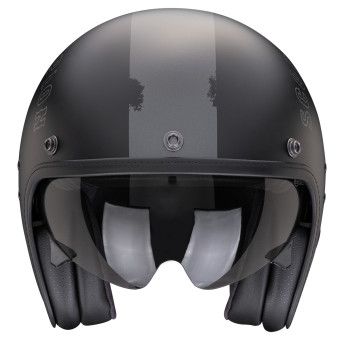 Scorpion Belfast Evo Spade Matt Black Silver + Kit bluetooth Exo-Com Link-1