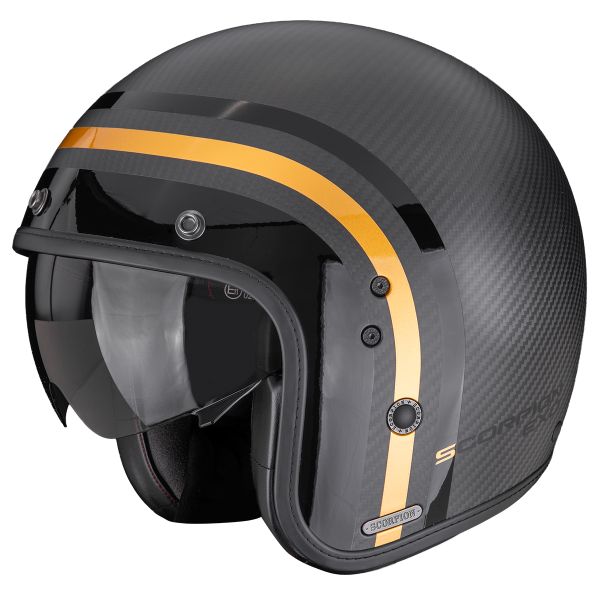 Casque Jet Scorpion Belfast II Carbon Regal Matt Black Gold