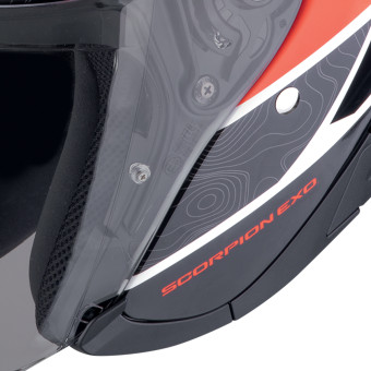 Scorpion Exo 230 Band Matt Black Red Silver + Kit bluetooth 5R Lite