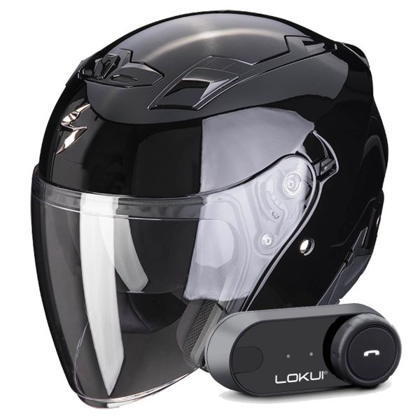 Casque Jet Scorpion Exo 230 Black + Kit Bluetooth Lokui K30 Casque Jet Scorpion Exo 230 Black + Kit Bluetooth Lokui K30