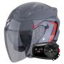 Casque Jet Scorpion Exo 230 Cit-E Grey Red + Kit Bluetooth 5S Solo