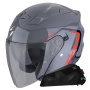 Casque Jet Scorpion Exo 230 Cit-E Grey Red + Kit bluetooth Exo-Com Link-1C