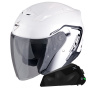 Casque Jet Scorpion Exo 230 Cit-E White Black + Kit bluetooth Exo-Com Link-1C