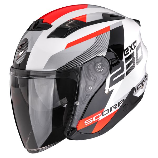 Casque Jet Scorpion Exo 230 Comics White Red