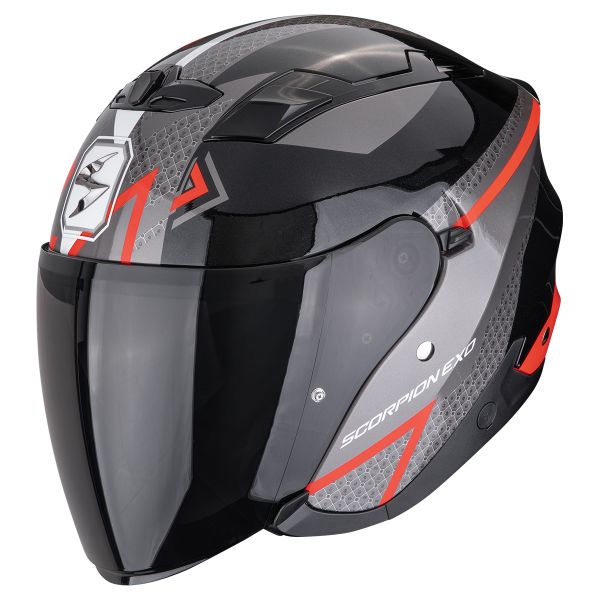 Casque Jet Scorpion Exo 230 Loop Metal Black Red Casque Jet Scorpion Exo 230 Loop Metal Black Red