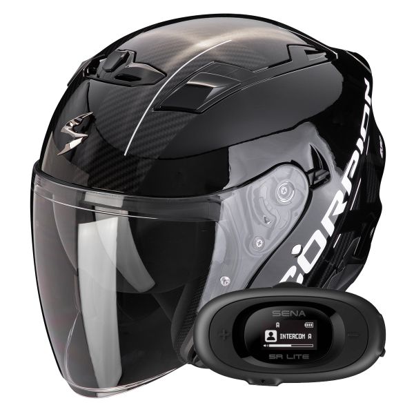 Casque Jet Scorpion Exo 230 QR Black Silver + Kit bluetooth 5R Lite Solo