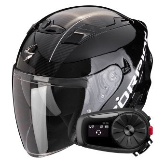 Casque Jet Scorpion Exo 230 QR Black Silver + Kit Bluetooth 5S Solo