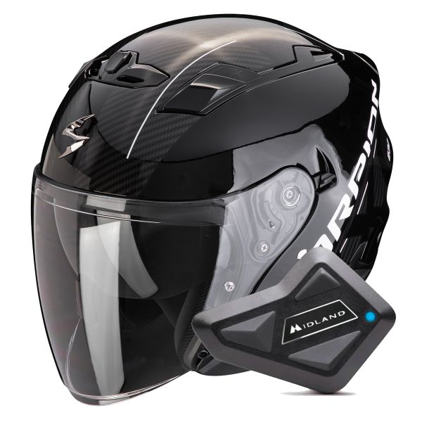 Casque Jet Scorpion Exo 230 QR Black Silver + Kit Bluetooth BT Mini