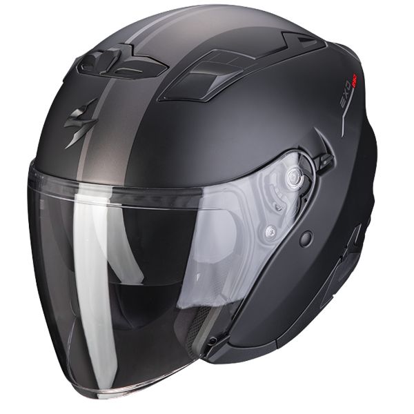 Casque Jet Scorpion Exo 230 SR Black Matt Silver Red
