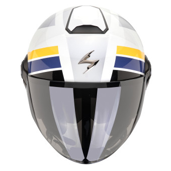 Scorpion Exo City II Blur White Silver Yellow + Kit bluetooth Exo-Com Link-1C