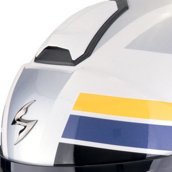 Scorpion Exo City II Blur White Silver Yellow + Kit bluetooth Exo-Com Link-1C