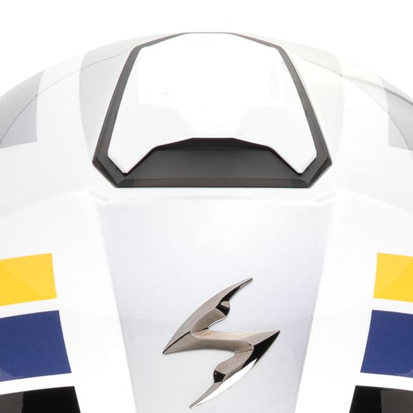 Scorpion Exo City II Blur White Silver Yellow + Kit Bluetooth BT Mini