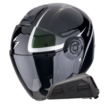 Casque Jet Scorpion Exo City II Intercity Black Chameleon + Kit bluetooth Exo-Com Link-1