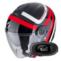 Casque Jet Scorpion Exo City II Riva Black Red + Kit bluetooth 5R Lite