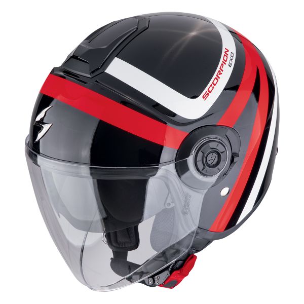 Casque Jet Scorpion Exo City II Riva Black Red Casque Jet Scorpion Exo City II Riva Black Red