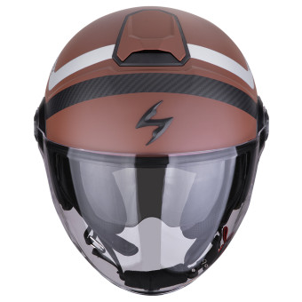 Scorpion Exo City II Riva Brown Silver + Kit bluetooth Exo-Com Link-1C