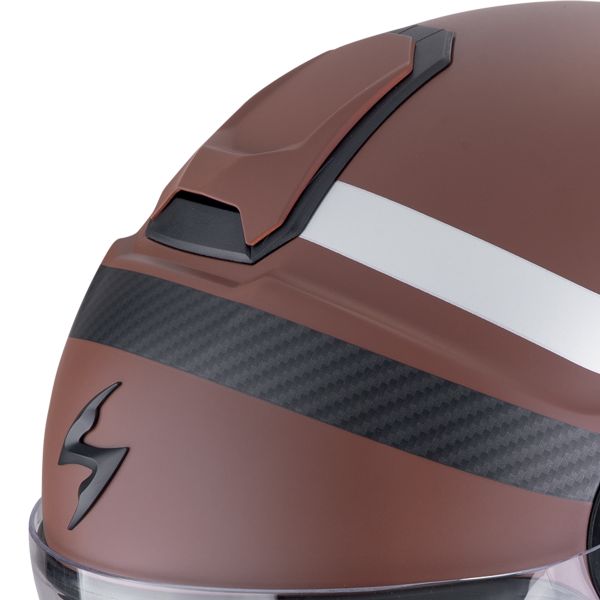 Scorpion Exo City II Riva Brown Silver + Kit bluetooth Exo-Com Link-1