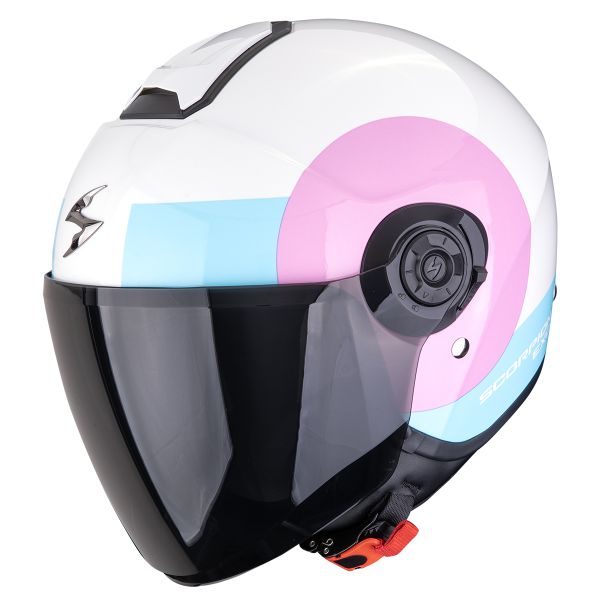 Casque Jet Scorpion Exo City II Sheer White Pink Light Blue Casque Jet Scorpion Exo City II Sheer White Pink Light Blue