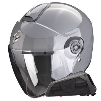 Casque Jet Scorpion Exo City II Solid Cement Grey + Kit bluetooth Exo-Com Link-1 Casque Jet Scorpion Exo City II Solid Cement Grey + Kit bluetooth Exo-Com Link-1