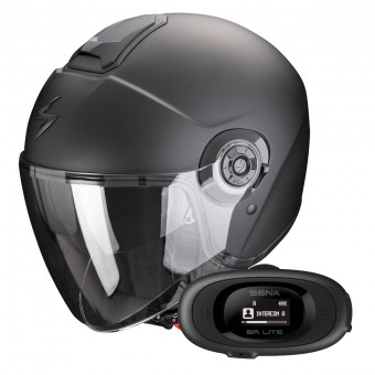Casque Jet Scorpion Exo City II Solid Matt Black + Kit bluetooth 5R Lite