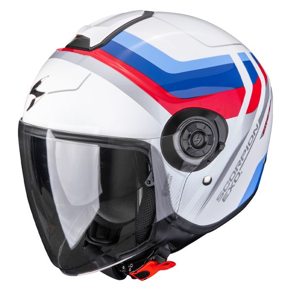 Casque Jet Scorpion Exo City II Sport White Blue Red