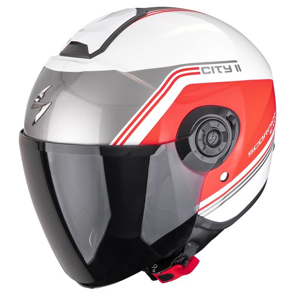 Casque Jet Scorpion Exo City II Vita White Red Casque Jet Scorpion Exo City II Vita White Red