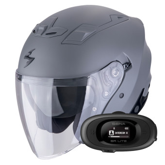 Casque Jet Scorpion Exo Z1 Cement Grey Matt + Kit bluetooth 5R Lite Solo Casque Jet Scorpion Exo Z1 Cement Grey Matt + Kit bluetooth 5R Lite Solo