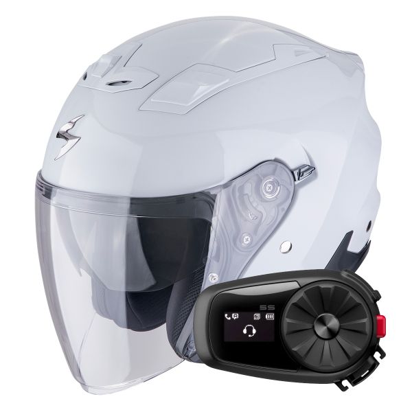 Casque Jet Scorpion Exo Z1 Light Grey + Kit Bluetooth 5S Solo
