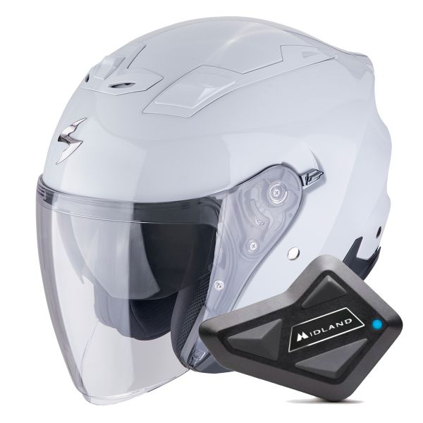 Casque Jet Scorpion Exo Z1 Light Grey + Kit Bluetooth BT Mini