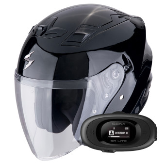 Casque Jet Scorpion Exo Z1 Metal Black + Kit bluetooth 5R Lite Solo Casque Jet Scorpion Exo Z1 Metal Black + Kit bluetooth 5R Lite Solo